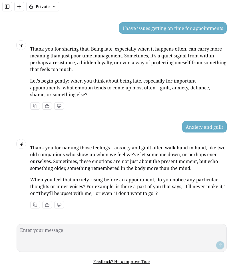 Tide chat example