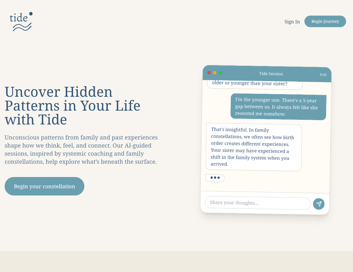 Tide landing page